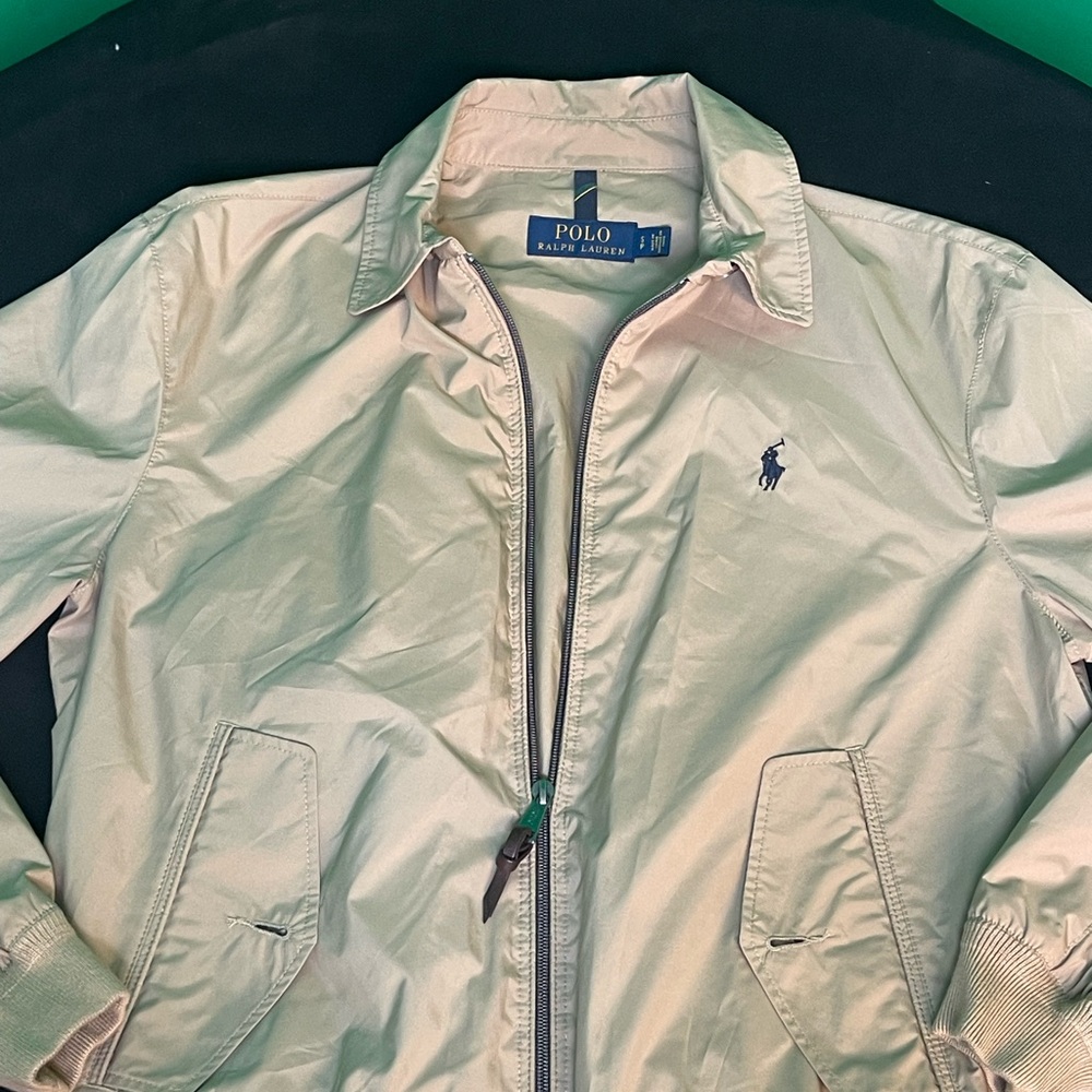 Ralph Lauren Light Beige Zip-Front Harrington Jacket